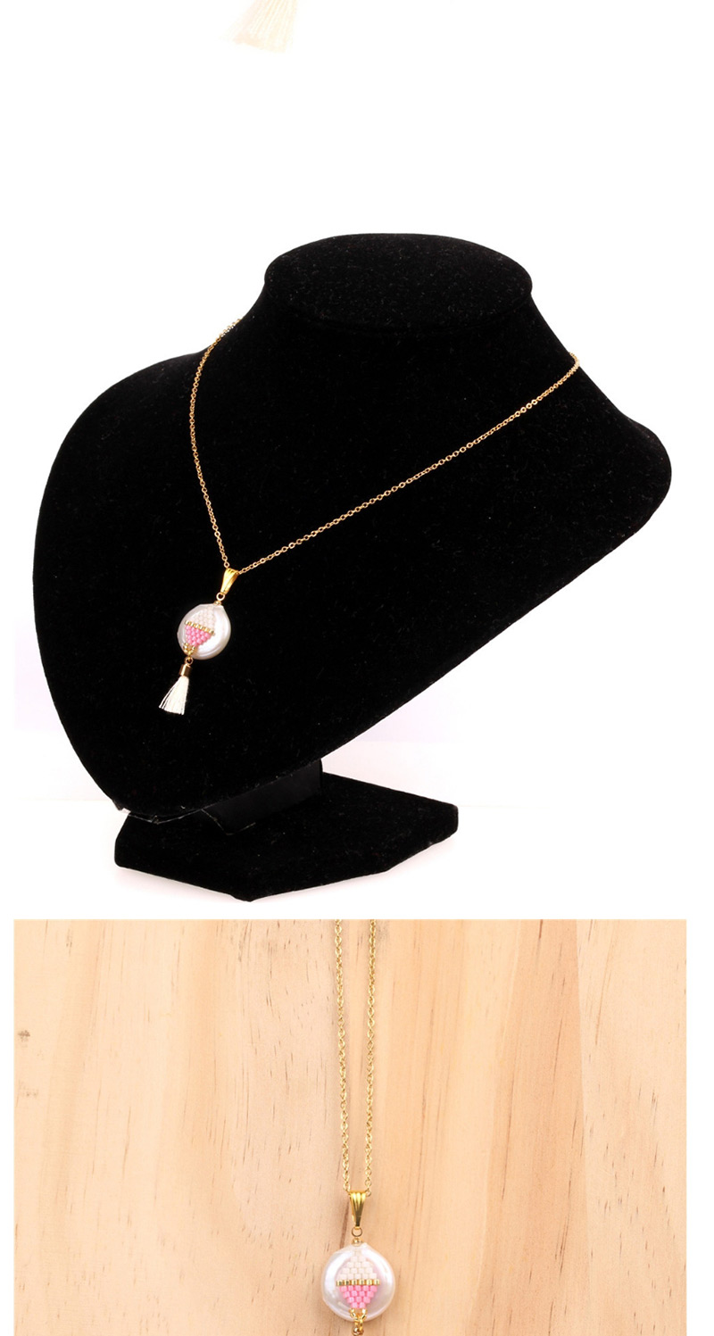Fashion Black Pearl Rice Beaded Tassel Necklace,Pendants
