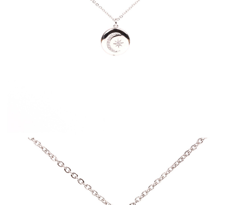 Fashion Silver Star Moon Necklace,Pendants