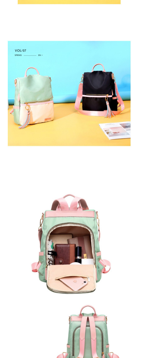 Fashion Pink Contrast Canvas Backpack,Backpack