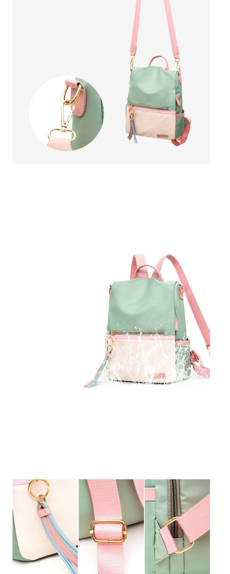 Fashion Light Green Contrast Canvas Backpack,Backpack