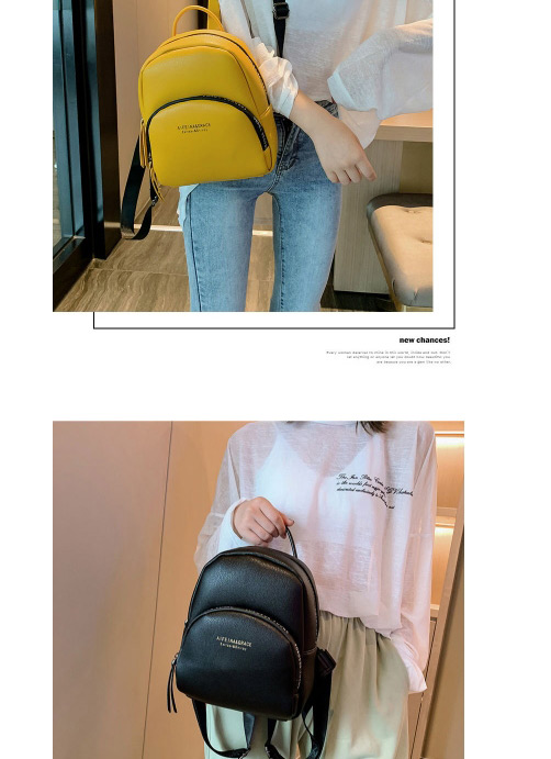 Fashion Yellow Letter Backpack,Backpack