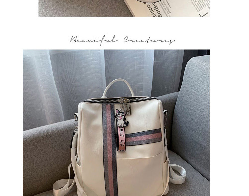 Fashion White Contrast Shoulder Bag,Backpack