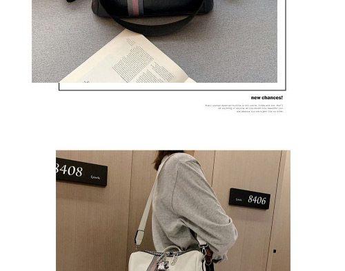 Fashion White Contrast Shoulder Bag,Backpack