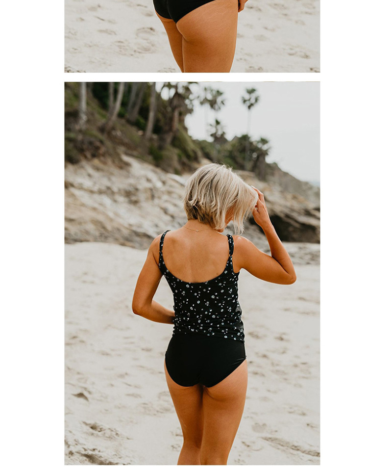 Fashion Black And White Multicolor Striped Split Swimsuit,Bikini Sets
