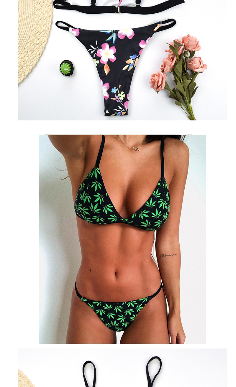 Fashion Green Leaf Multicolor Bikini,Bikini Sets