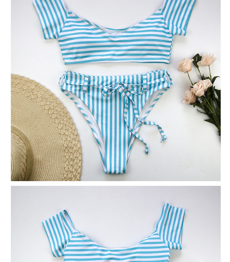 Fashion Blue Stripes Striped Belt Bikini,Bikini Sets