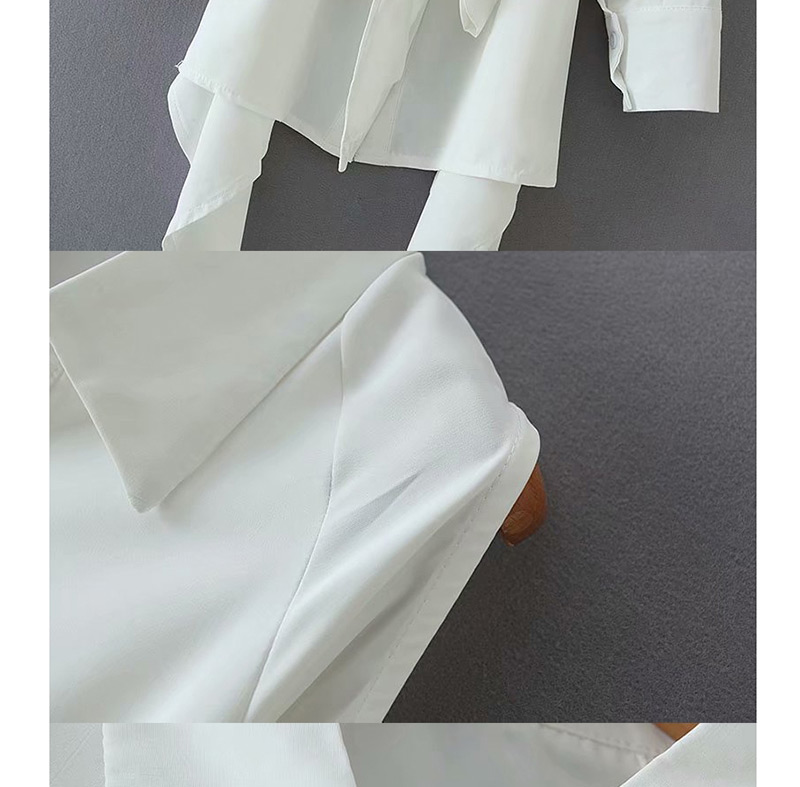 Fashion White Irregular Off-the-shoulder Belt Shirt,Tank Tops & Camis
