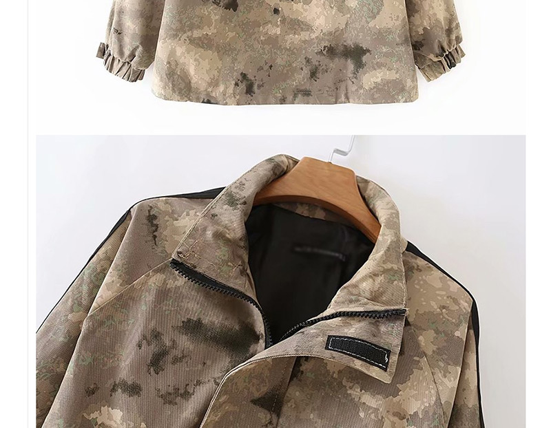 Fashion Camouflage Camouflage Stand Collar Zipper Jacket,Coat-Jacket