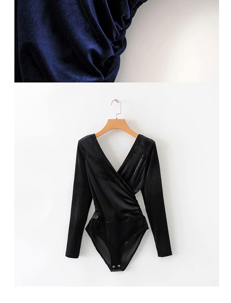 Fashion Black Velvet Bodysuit Three Colors,One Pieces