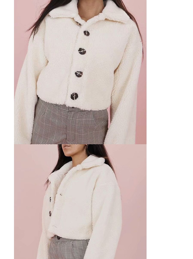 Fashion White Lamb Coat,Coat-Jacket