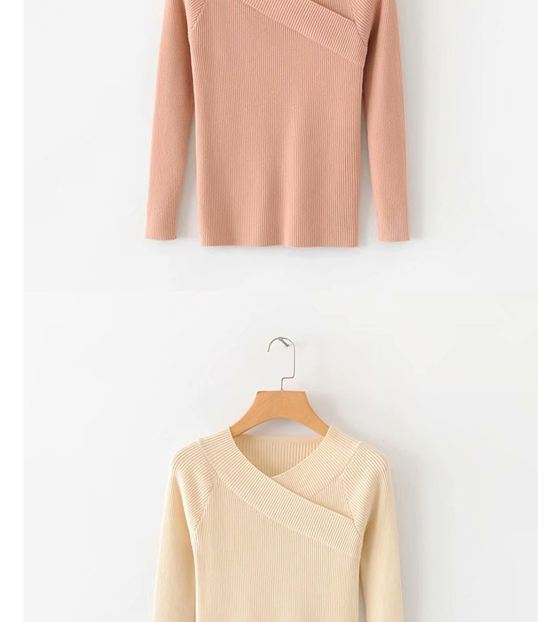 Fashion Leather Pink Cross Sweater,Sweater