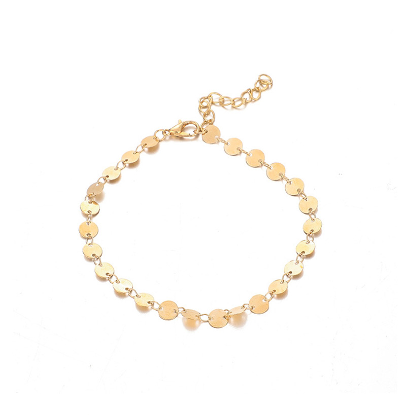 Fashion Gold Alloy Disc Rhinestone 4 Layer Anklet,Fashion Anklets