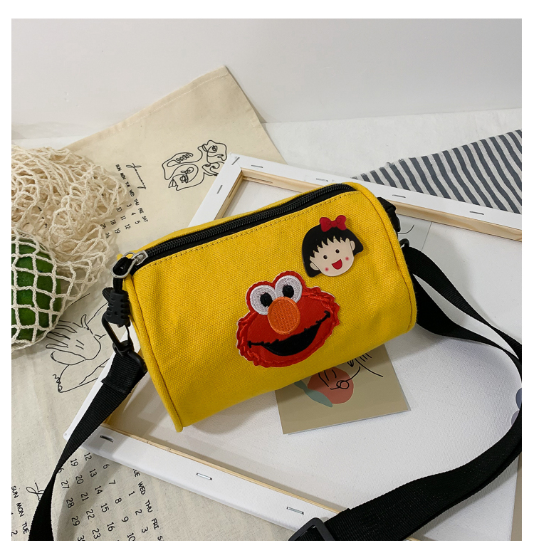 Fashion Black Canvas Cute Cartoon Messenger Bag,Shoulder bags