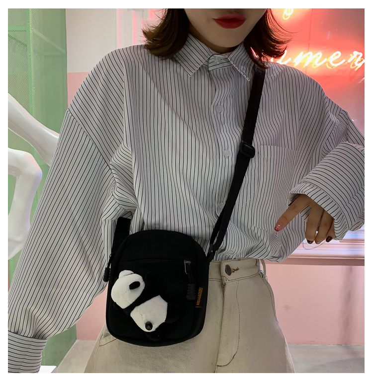 Fashion Black Canvas Cute Funny Messenger Bag,Shoulder bags