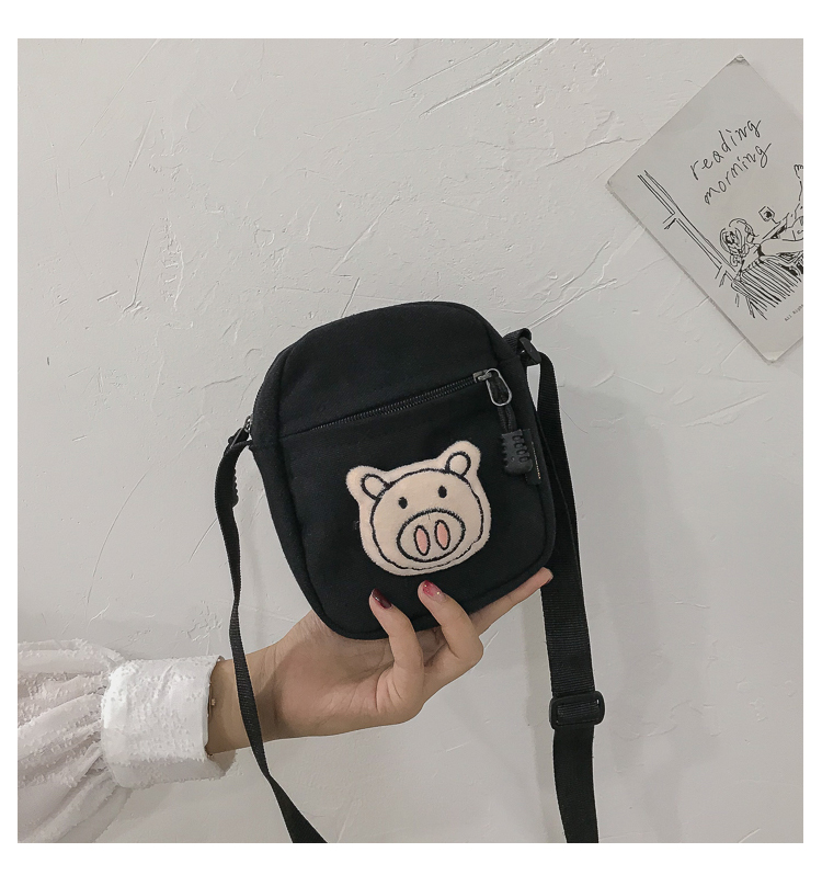 Fashion Black Ugly Student Funny Cute Canvas Bag,Shoulder bags