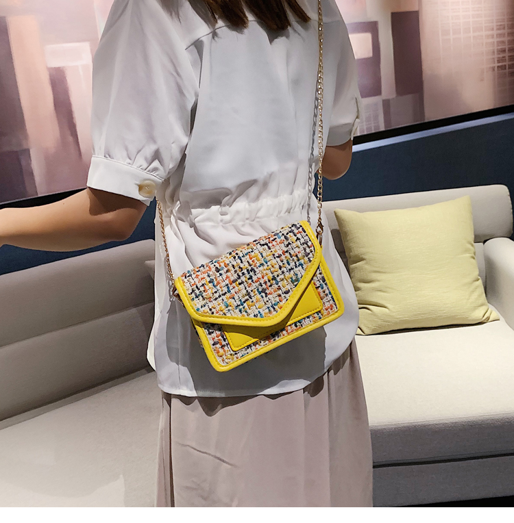 Fashion Yellow Woolen Chain Messenger Bag,Shoulder bags