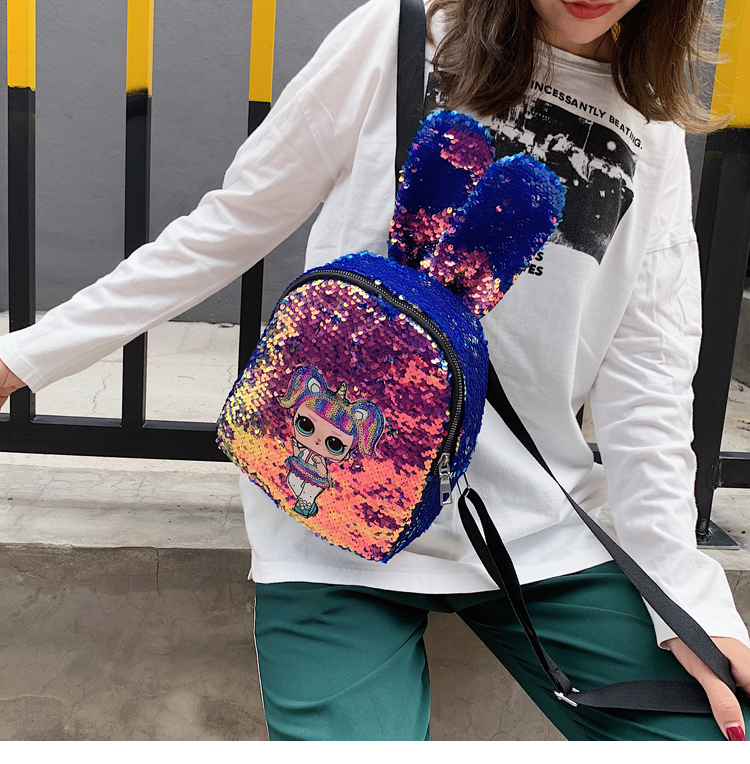 Fashion Silver Cute Ear Girl Backpack,Backpack
