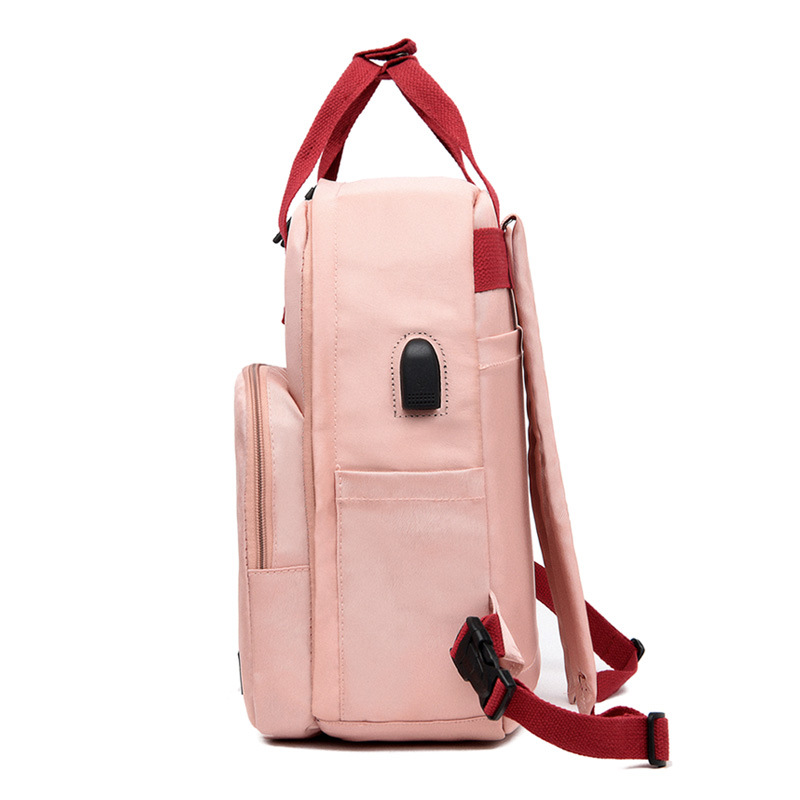 Fashion Pink Usb Waterproof Wear-resistant Computer Bag,Backpack