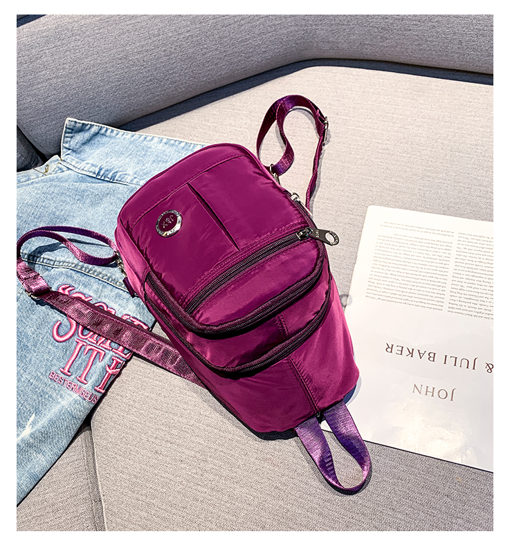 Fashion Purple Washed Nylon Cloth Shoulder Bag,Messenger bags