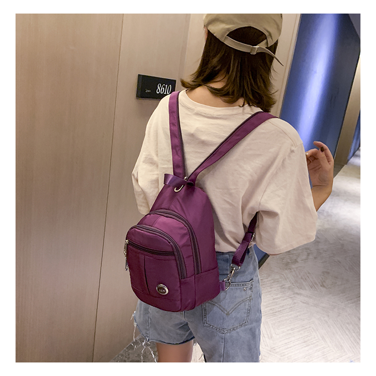 Fashion Purple Washed Nylon Cloth Shoulder Bag,Messenger bags