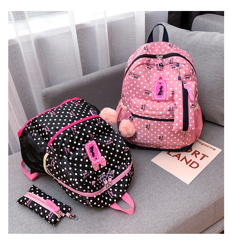 Fashion Pink Cute Cartoon Three-piece Wave Point Mother Package,Backpack