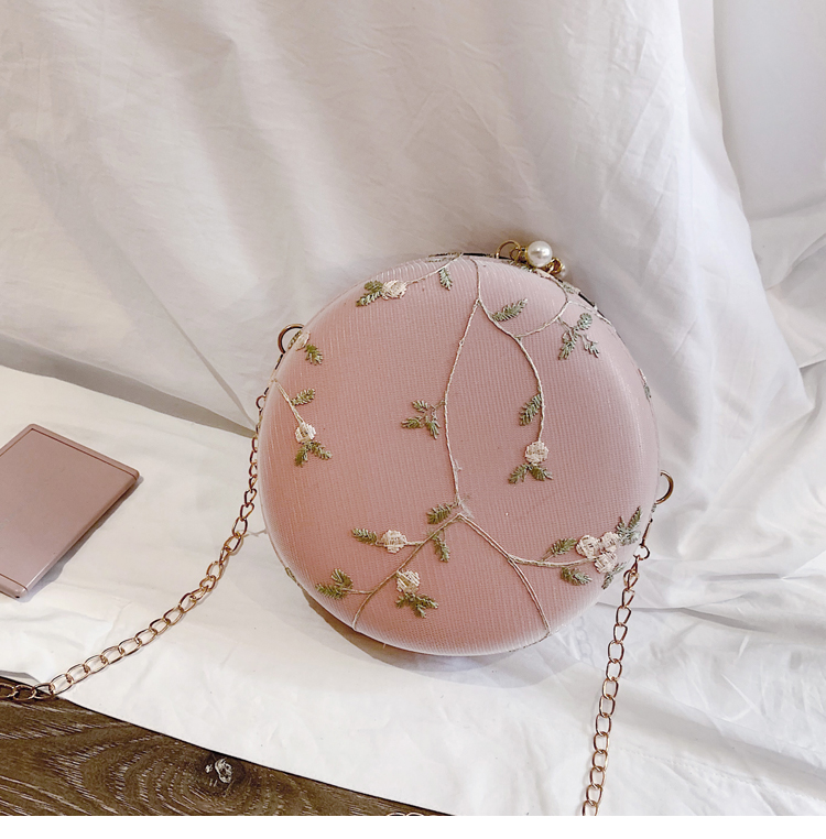 Fashion Pink Lace Flower Chain Shoulder Messenger Bag,Shoulder bags