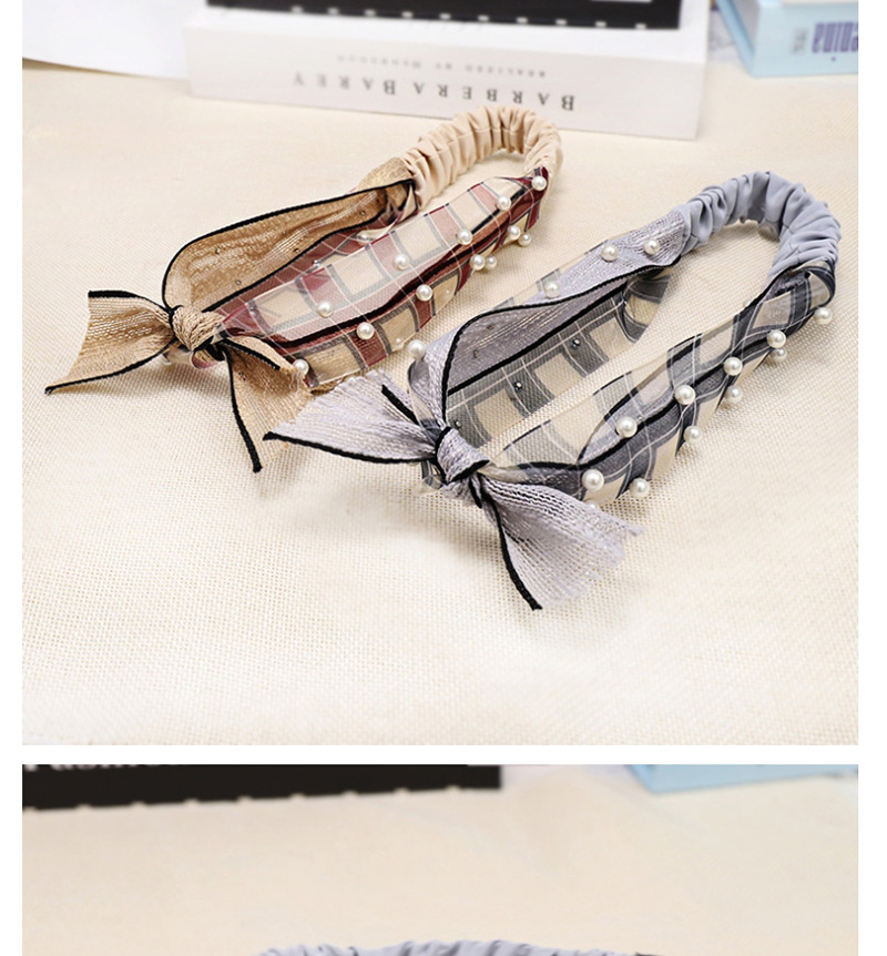 Fashion Gray Lace Pearl Color Ribbon Lace Bow Rabbit Ears Hair Band,Hair Ribbons