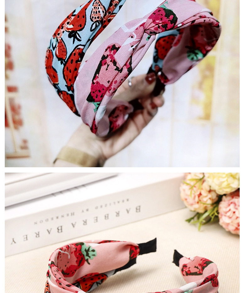 Fashion Pink Strawberry Print Headband Fruit Strawberry Print Headband,Head Band