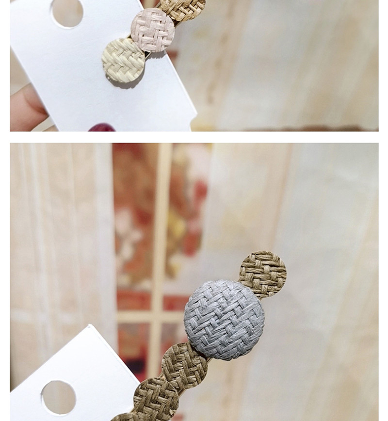 Fashion Pure Straw Straw Button Hairpin Ancient Straw Button Clip Side Duckbill Clip,Hairpins