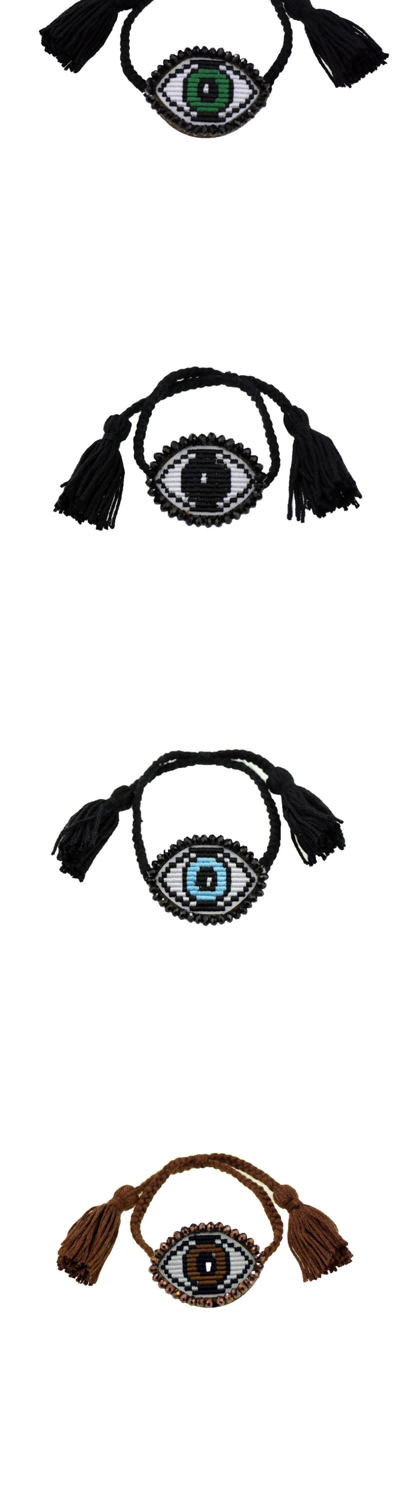 Fashion Sky Blue Embroidered Crystal Eye Multi-layer Bracelet,Fashion Bracelets