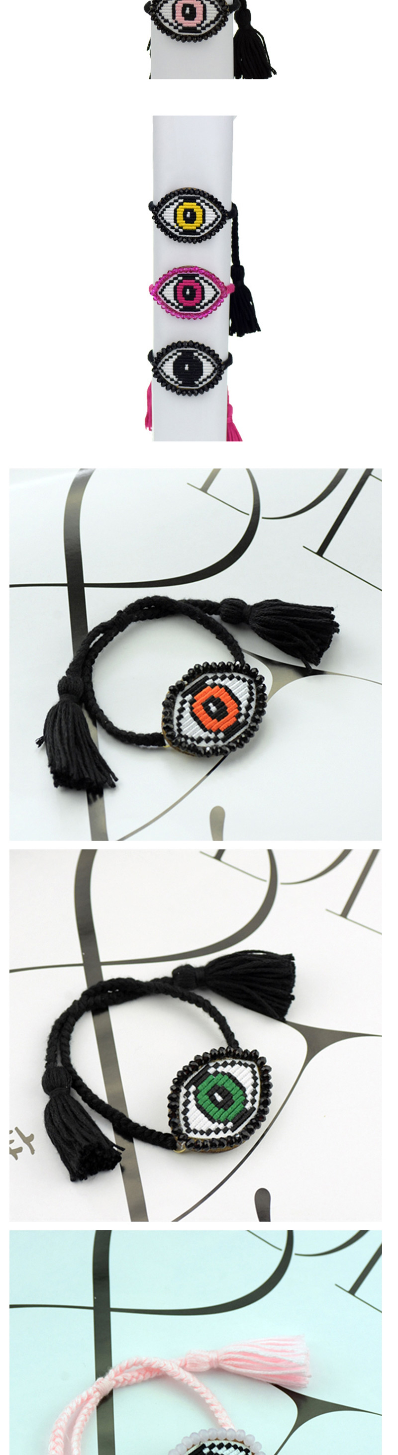 Fashion Black Embroidered Crystal Eye Multi-layer Bracelet,Fashion Bracelets
