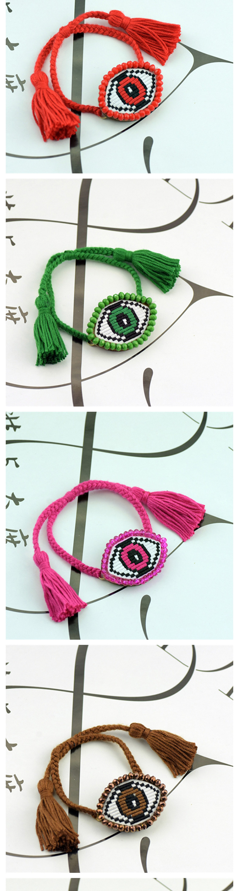 Fashion Black Rope Green Eye Embroidered Crystal Eye Multi-layer Bracelet,Fashion Bracelets
