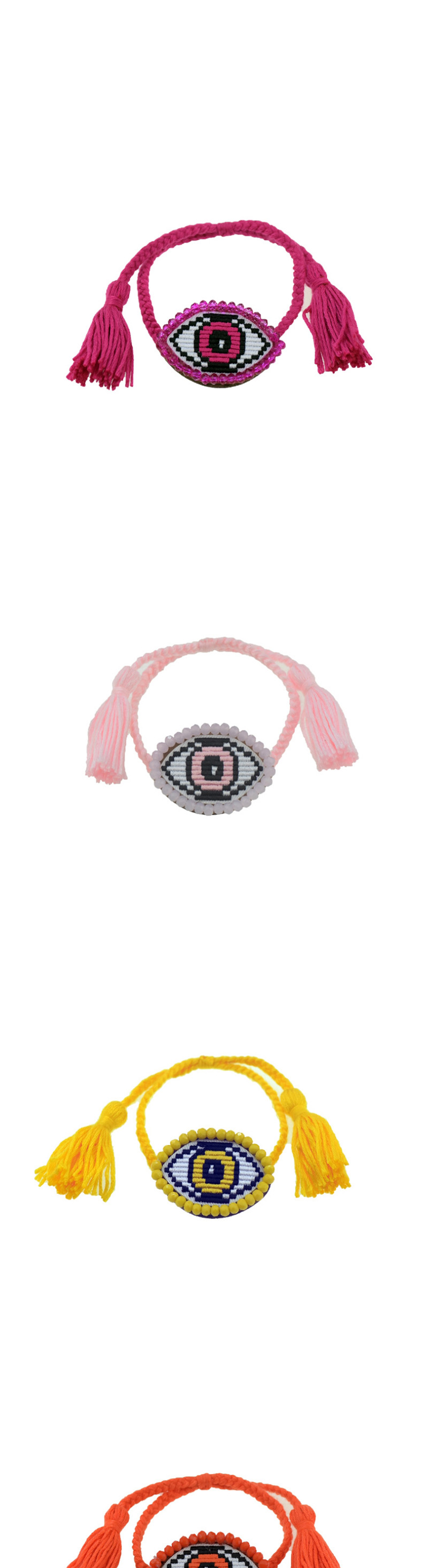 Fashion Rose Red Embroidered Crystal Eye Multi-layer Bracelet,Fashion Bracelets