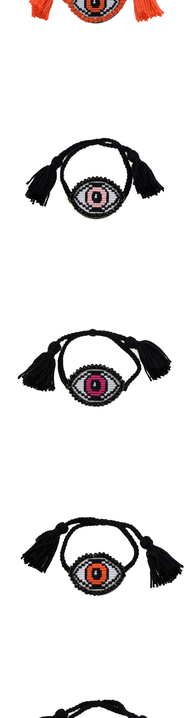 Fashion Black Rope Rose Red Eye Embroidered Crystal Eye Multi-layer Bracelet,Fashion Bracelets