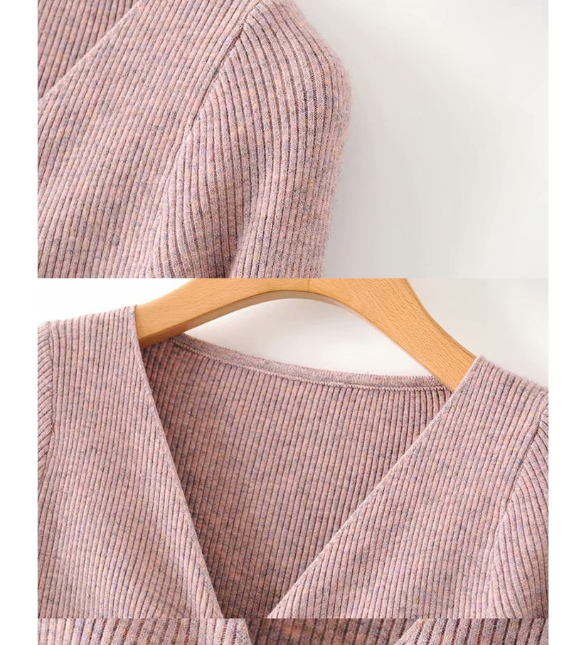 Fashion Khaki Drawstring Sweater On The Chest,Sweater