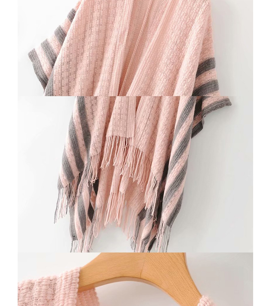 Fashion Pink Fringed Shawl,knitting Wool Scaves