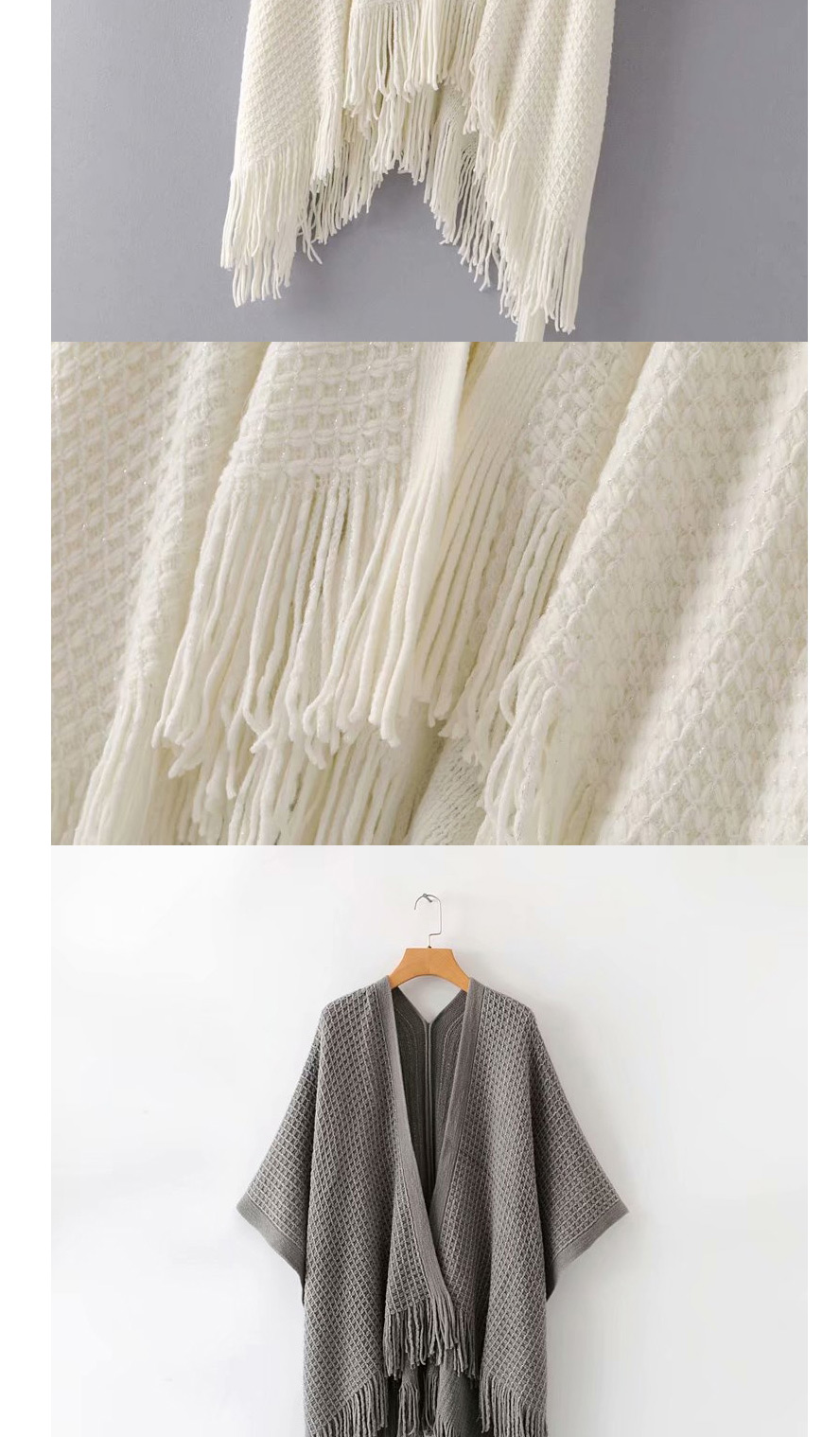 Fashion Khaki Fringed Shawl,knitting Wool Scaves