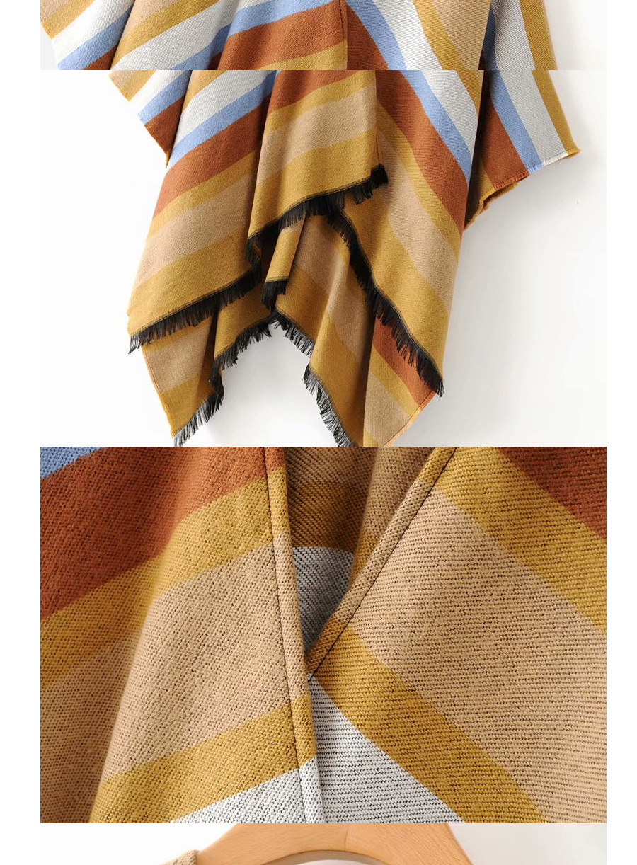 Fashion Color Striped Shawl,knitting Wool Scaves
