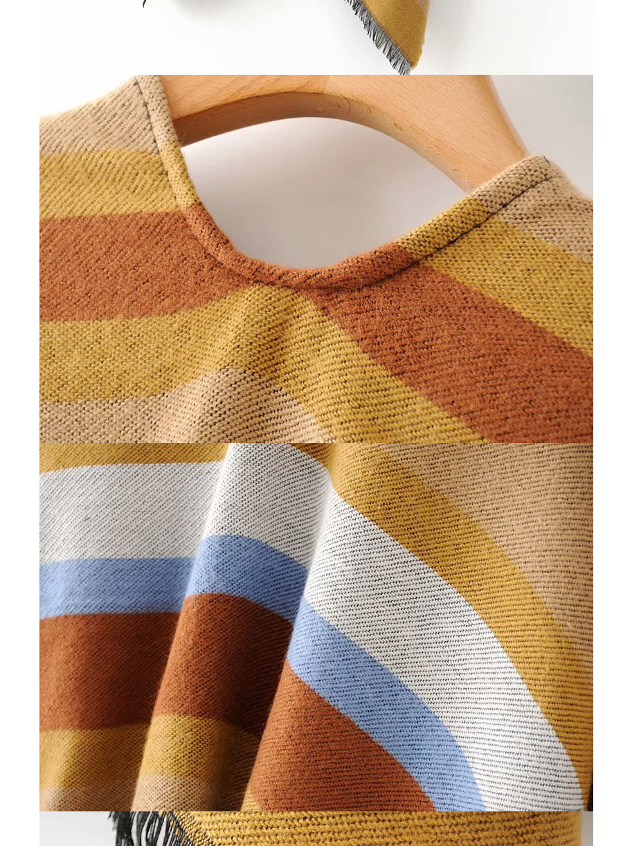 Fashion Yellow Striped Shawl,knitting Wool Scaves