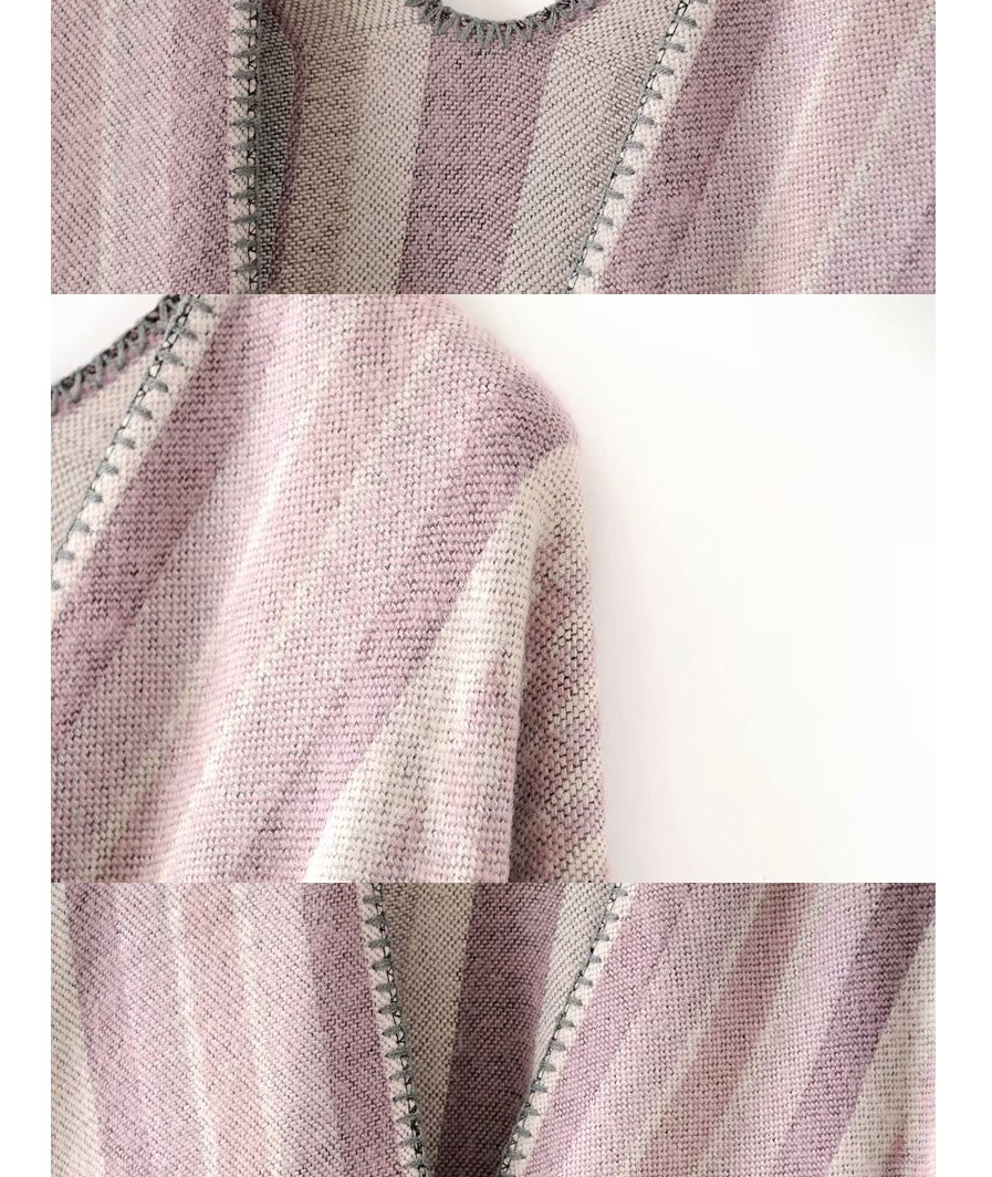 Fashion Leather Pink Striped Shawl,knitting Wool Scaves