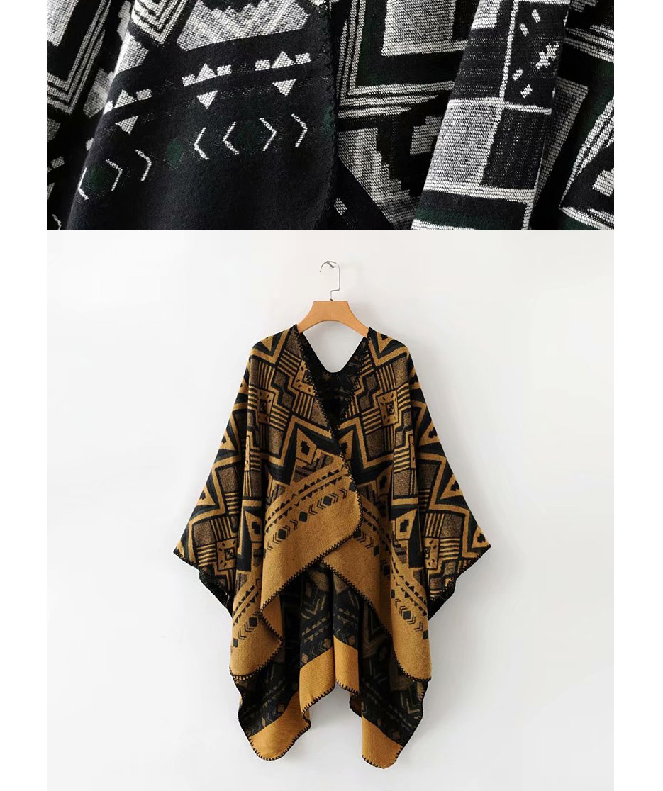 Fashion Ginger Yellow Geometric Pattern Shawl,knitting Wool Scaves