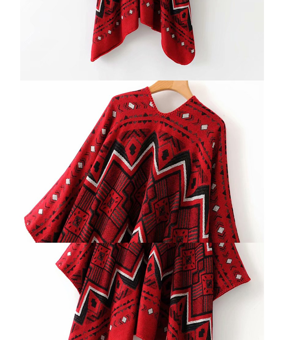 Fashion Black Geometric Pattern Shawl,knitting Wool Scaves