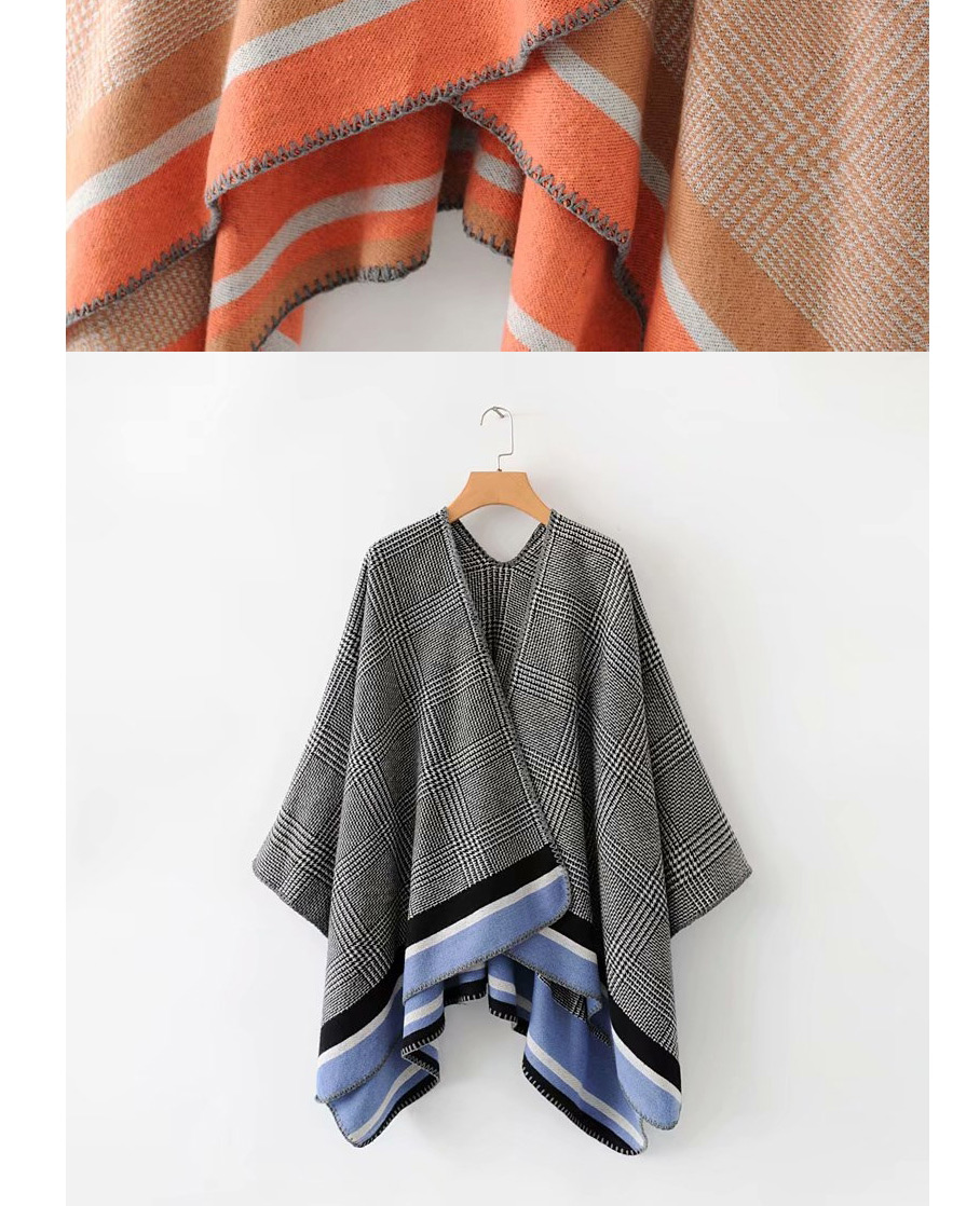 Fashion Orange Houndstooth Shawl,knitting Wool Scaves