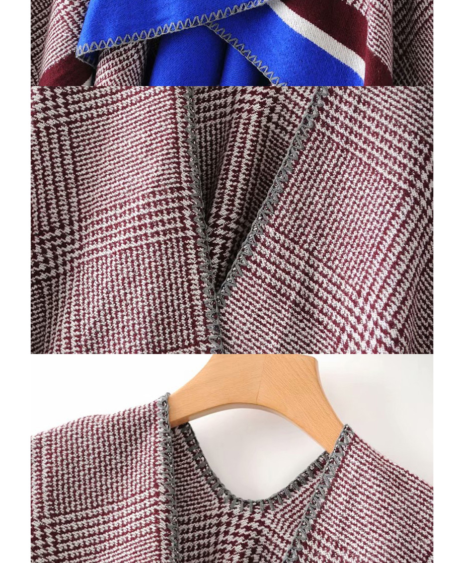 Fashion Red Houndstooth Shawl,knitting Wool Scaves
