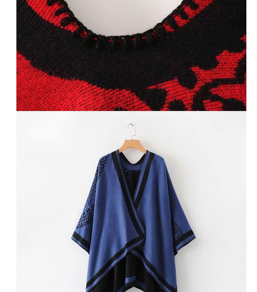 Fashion Blue Flower Shawl,knitting Wool Scaves