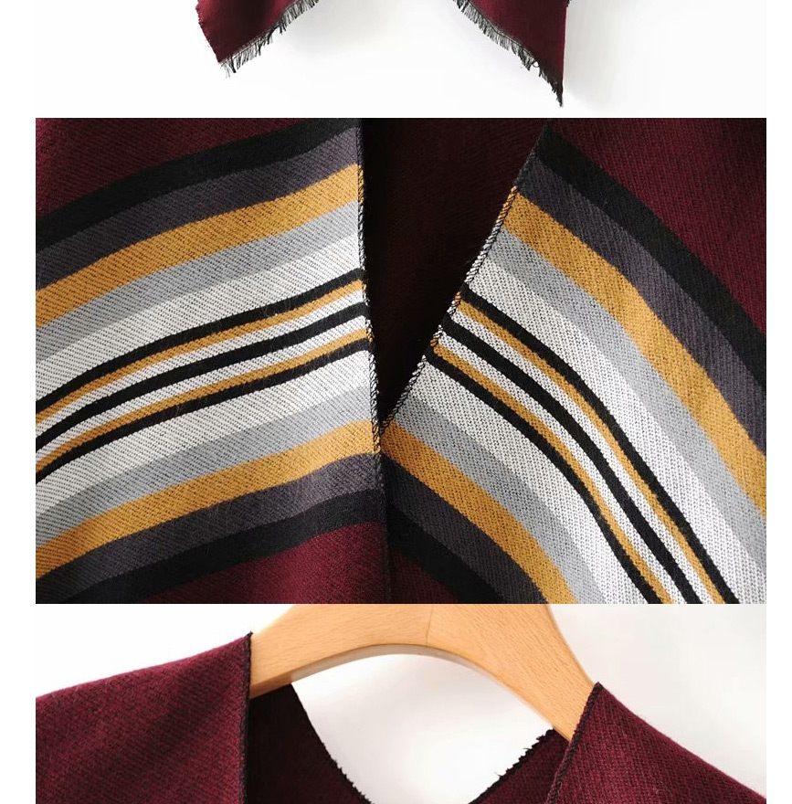 Fashion Dark Gray Striped Shawl,knitting Wool Scaves