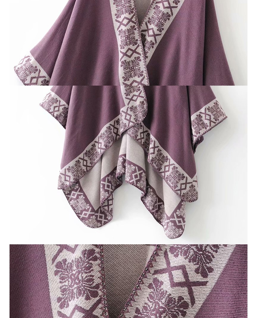 Fashion Purple Flower Shawl,knitting Wool Scaves