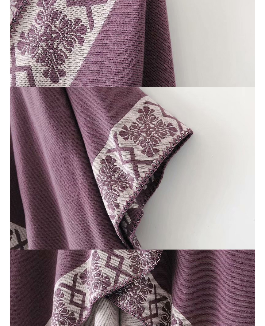Fashion Purple Flower Shawl,knitting Wool Scaves