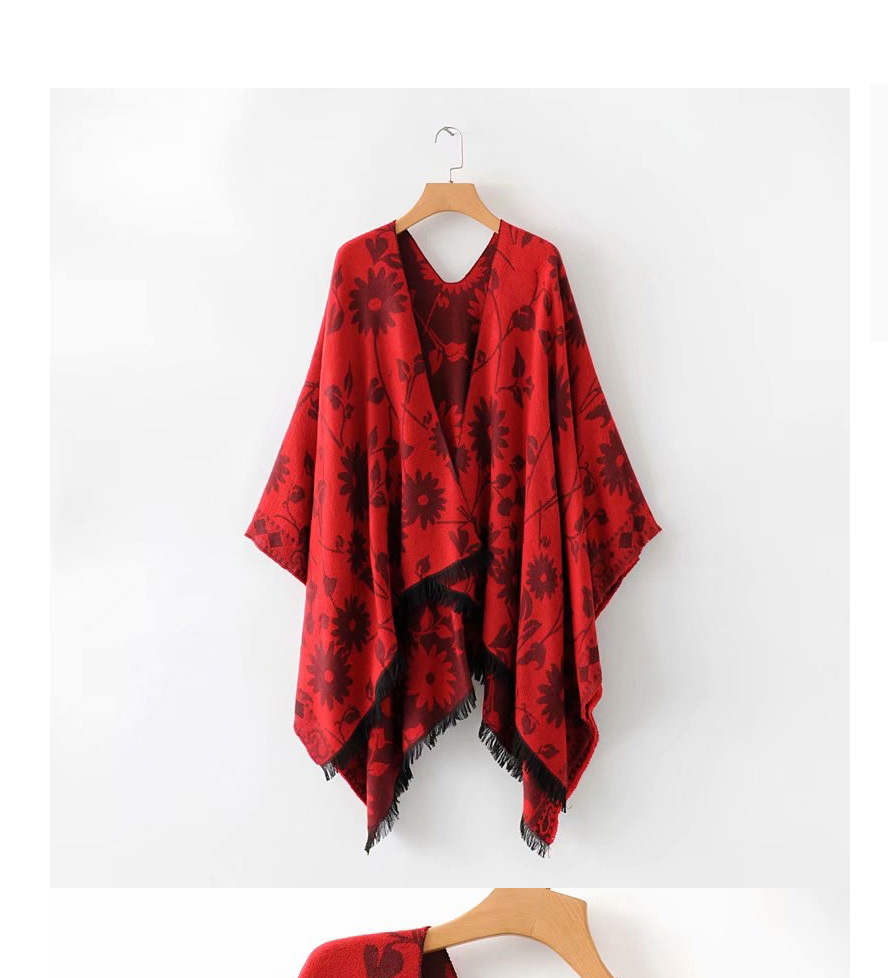 Fashion Black Red Sun Shawl,knitting Wool Scaves