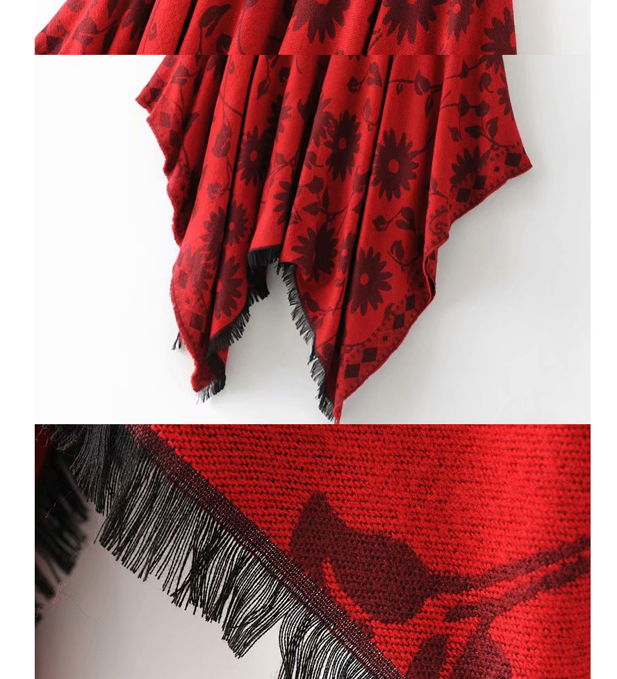 Fashion Red Sun Shawl,knitting Wool Scaves